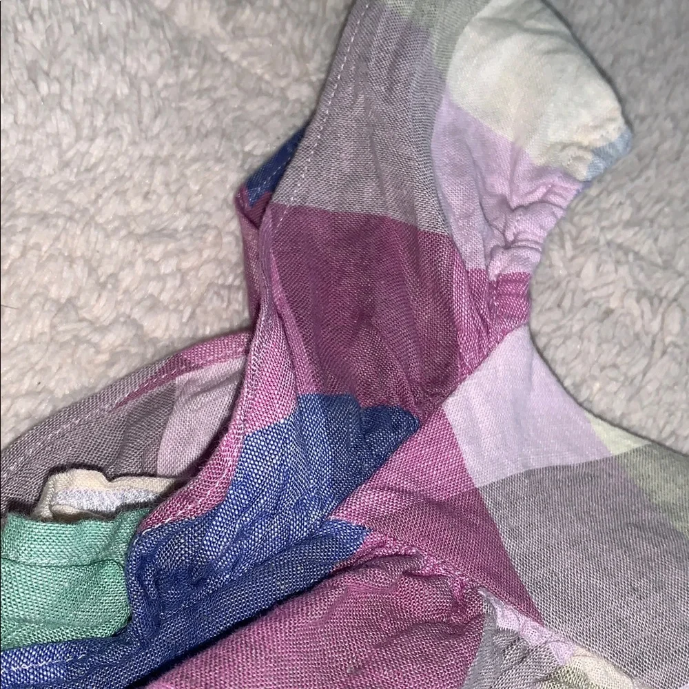 GAP Square Check Sundress 3 EUC Blue Green Purple